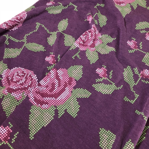 Lularoe Perfect T Purple Floral Short Sleeve Tee - Picture 2 of 8